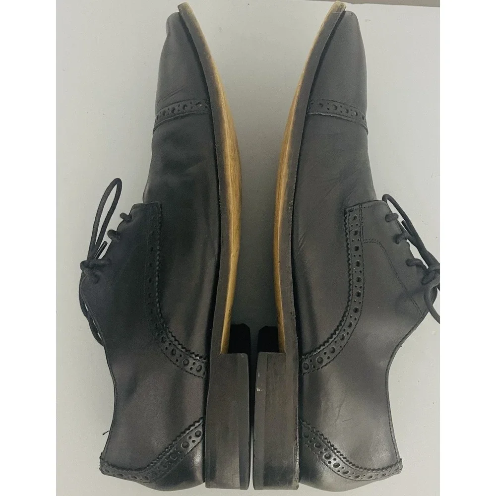 Florsheim Cap Toe Oxford Mens Size 10.5 D Black Leather Dress Shoes Brogue